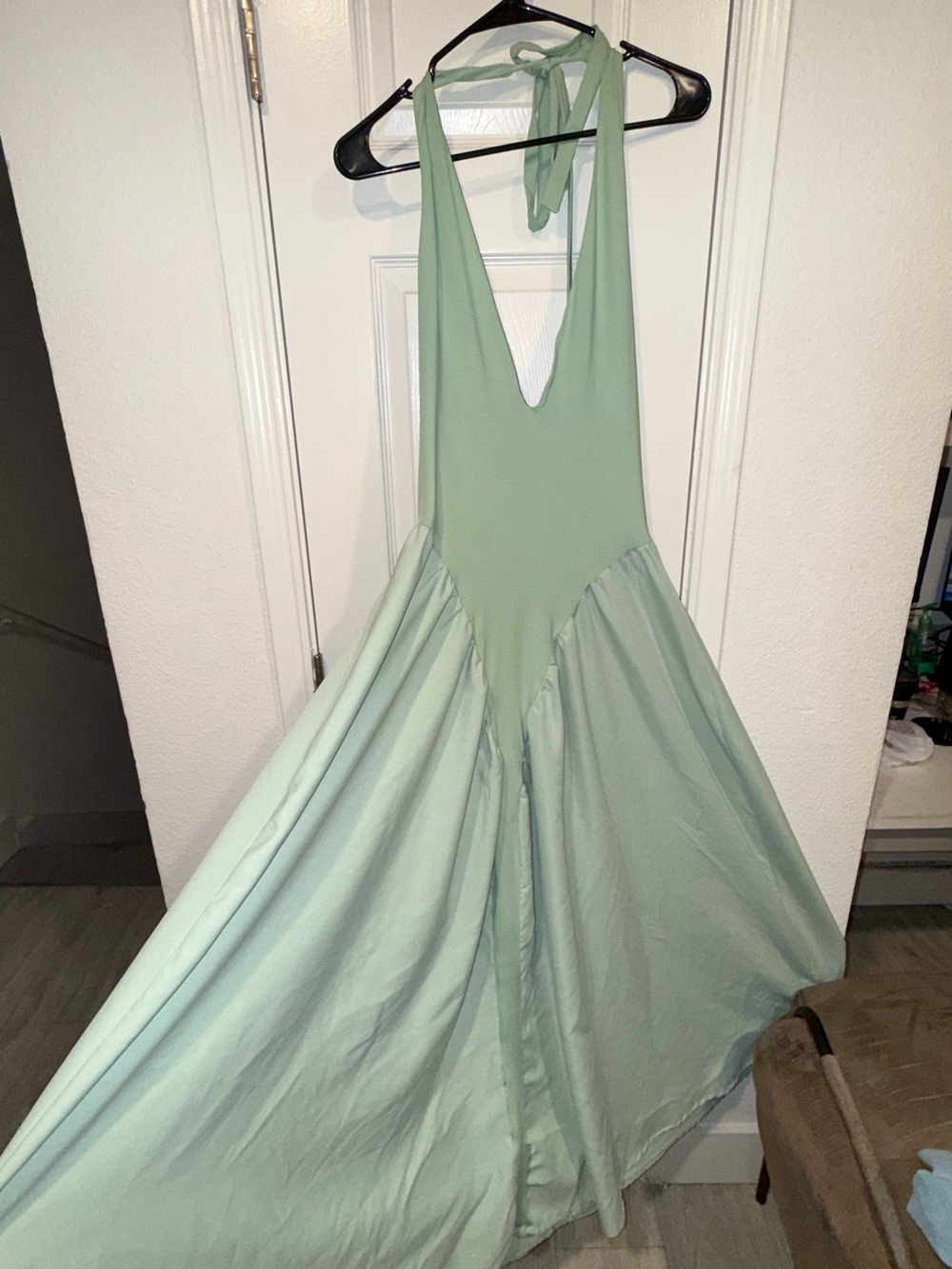 Amazon Halter Maxi Dress in Sage Green